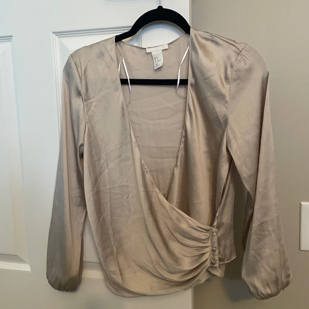 Gold satin top